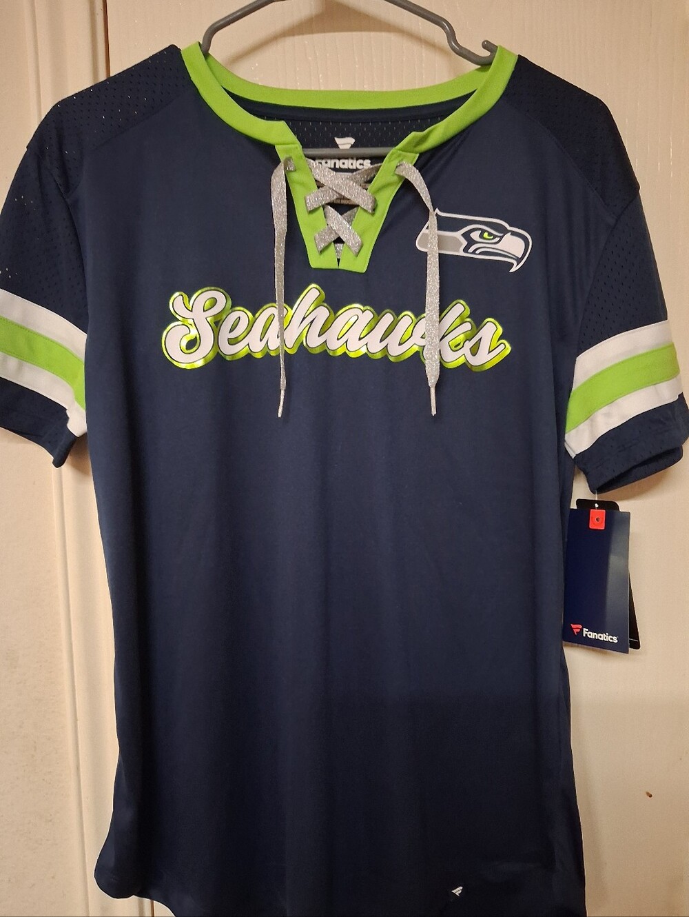 Fanatics Seattle Seahawks Russell Wison Lace-Up V-Neck Jersey